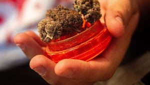 extra weed outside a cannabis club in madrid